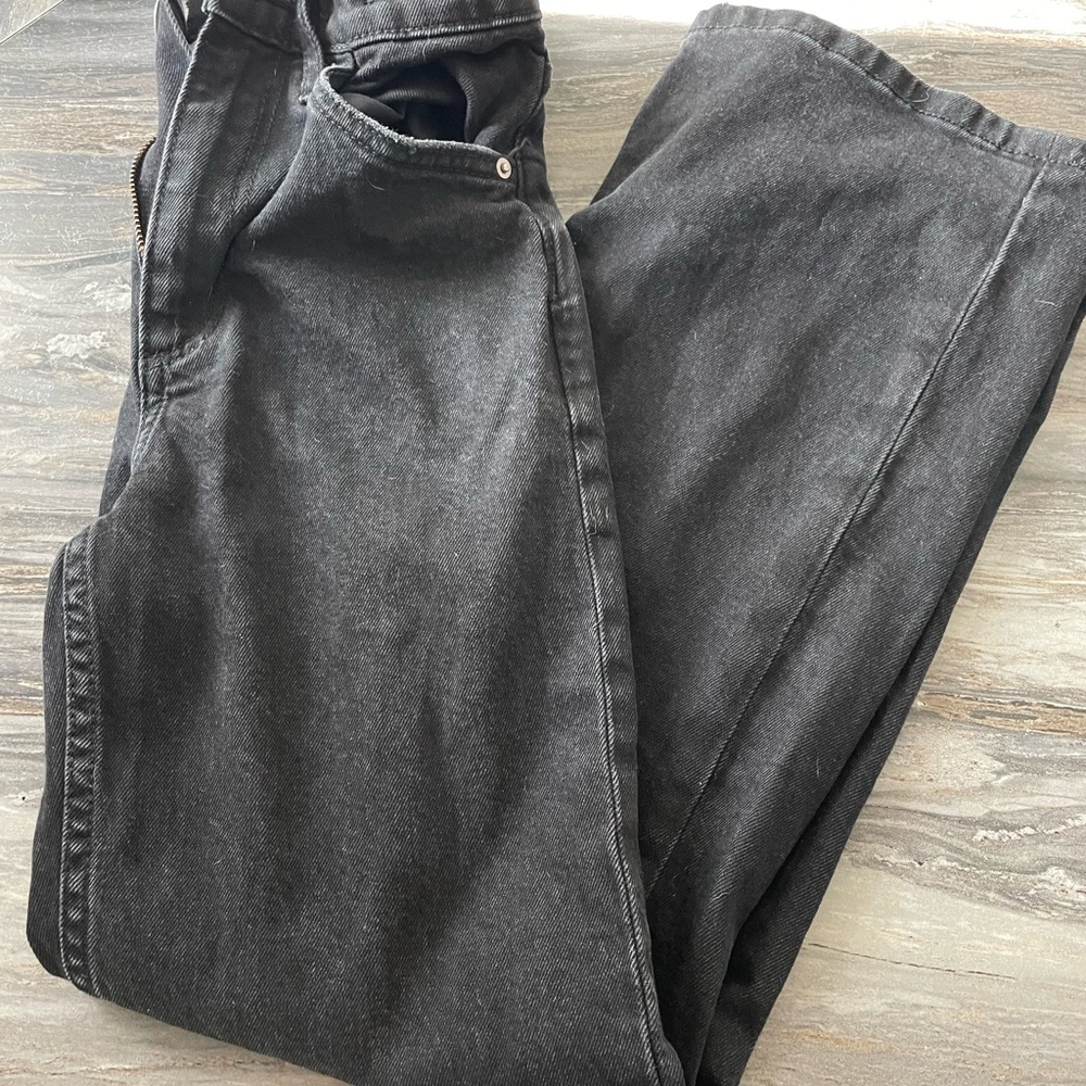 H&M High Waist Wide Leg Jeans - Black